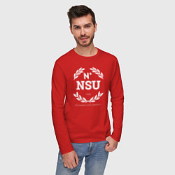 Лонгслив хлопковый мужской NSU, цвет: красный — фото 2