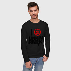 Лонгслив хлопковый мужской I love Linkin Park, цвет: черный — фото 2