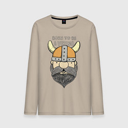 Лонгслив хлопковый мужской Born to be a Viking, цвет: миндальный