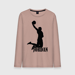 Лонгслив хлопковый мужской Jordan Basketball, цвет: пыльно-розовый