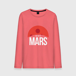 Лонгслив хлопковый мужской Take me to Mars цвета коралловый — фото 1