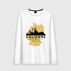 Лонгслив хлопковый мужской Cologne, цвет: белый