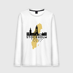 Лонгслив хлопковый мужской Stockholm, цвет: белый