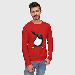Лонгслив хлопковый мужской DAB Pinguin, цвет: красный — фото 2