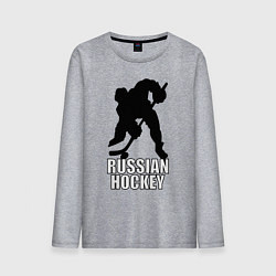 Мужской лонгслив Russian Black Hockey