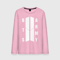 Лонгслив хлопковый мужской BTS ARMY, цвет: светло-розовый