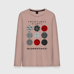 Лонгслив хлопковый мужской TOP: Blurryface, цвет: пыльно-розовый