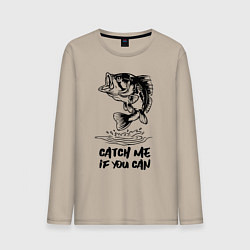 Лонгслив хлопковый мужской Catch me if you can, цвет: миндальный
