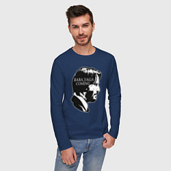 Лонгслив хлопковый мужской Baba Yaga is Coming, цвет: тёмно-синий — фото 2
