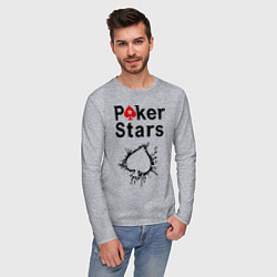 Лонгслив хлопковый мужской Poker Stars, цвет: меланж — фото 2