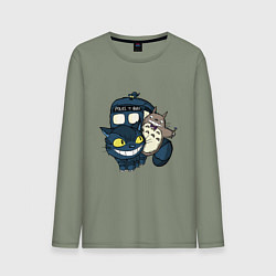 Лонгслив хлопковый мужской Tardis Totoro, цвет: авокадо