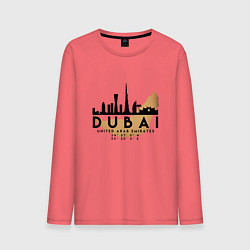 Лонгслив хлопковый мужской ОАЭ Дубаи, цвет: коралловый