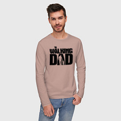 Лонгслив хлопковый мужской The walking dad, цвет: пыльно-розовый — фото 2