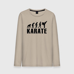 Лонгслив хлопковый мужской Karate Evolution, цвет: миндальный