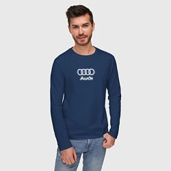 Лонгслив хлопковый мужской Audi Ауди, цвет: тёмно-синий — фото 2