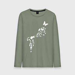 Лонгслив хлопковый мужской Banksy, цвет: авокадо