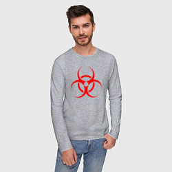 Лонгслив хлопковый мужской BIOHAZARD, цвет: меланж — фото 2