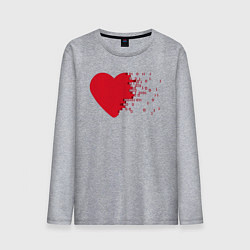 Лонгслив хлопковый мужской Сердце, цвет: меланж