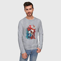 Лонгслив хлопковый мужской UNDERTALE, цвет: меланж — фото 2
