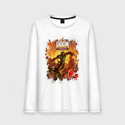 Лонгслив хлопковый мужской DOOM, цвет: белый