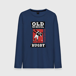 Лонгслив хлопковый мужской Old School Rugby, цвет: тёмно-синий