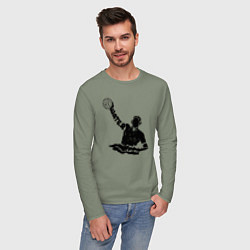 Лонгслив хлопковый мужской Ватерполист, цвет: авокадо — фото 2