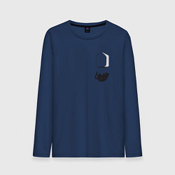 Лонгслив хлопковый мужской Кот, цвет: тёмно-синий