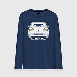 Лонгслив хлопковый мужской Honda Civic EP 7gen цвета тёмно-синий — фото 1