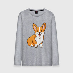 Лонгслив хлопковый мужской Корги, цвет: меланж