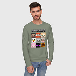 Лонгслив хлопковый мужской MINECRAFT, цвет: авокадо — фото 2