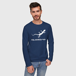 Лонгслив хлопковый мужской AUDI, цвет: тёмно-синий — фото 2