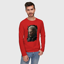 Лонгслив хлопковый мужской ВЕДЬМАК, цвет: красный — фото 2
