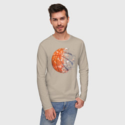Лонгслив хлопковый мужской BasketBall, цвет: миндальный — фото 2