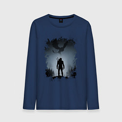 Лонгслив хлопковый мужской ВЕДЬМАК, цвет: тёмно-синий