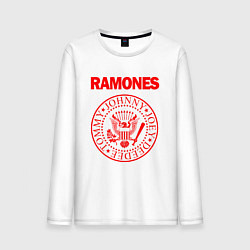 Лонгслив хлопковый мужской RAMONES, цвет: белый