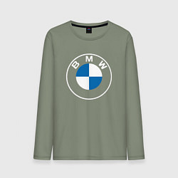 Лонгслив хлопковый мужской BMW LOGO 2020, цвет: авокадо