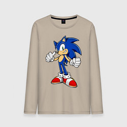 Лонгслив хлопковый мужской Sonic, цвет: миндальный