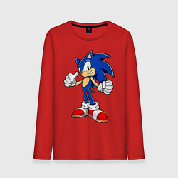 Лонгслив хлопковый мужской Sonic, цвет: красный