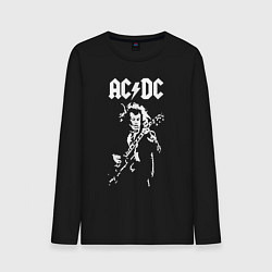 Лонгслив хлопковый мужской ACDC, цвет: черный