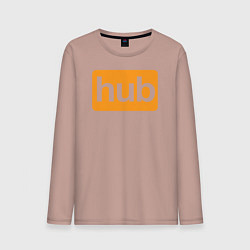 Лонгслив хлопковый мужской Hub, цвет: пыльно-розовый