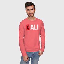 Лонгслив хлопковый мужской ALI, цвет: коралловый — фото 2