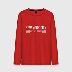 Лонгслив хлопковый мужской NEW YORK, цвет: красный
