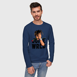 Лонгслив хлопковый мужской Juice WRLD, цвет: тёмно-синий — фото 2