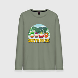 Лонгслив хлопковый мужской ЮЖНЫЙ ПАРК, цвет: авокадо