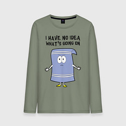 Лонгслив хлопковый мужской South Park, Полотенчик, цвет: авокадо