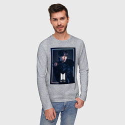 Лонгслив хлопковый мужской BTS Black Swan, цвет: меланж — фото 2