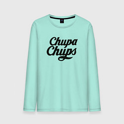 Лонгслив хлопковый мужской Chupa-Chups Logo цвета мятный — фото 1