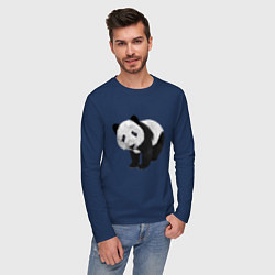 Лонгслив хлопковый мужской Панда, цвет: тёмно-синий — фото 2