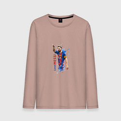 Лонгслив хлопковый мужской Месси, цвет: пыльно-розовый