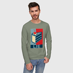 Лонгслив хлопковый мужской PORTAL, цвет: авокадо — фото 2